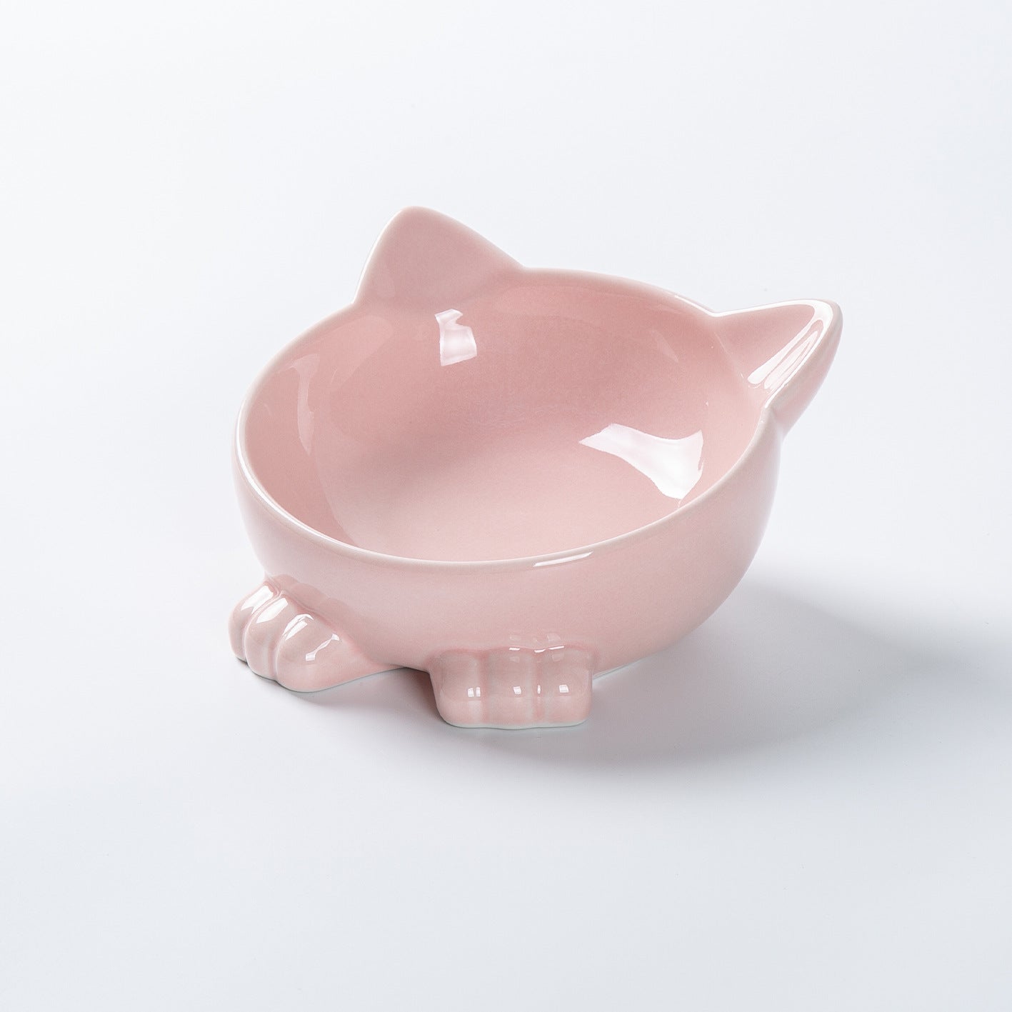 Cat bowl ceramic animal easy to clean cute ceramic pet food bowl