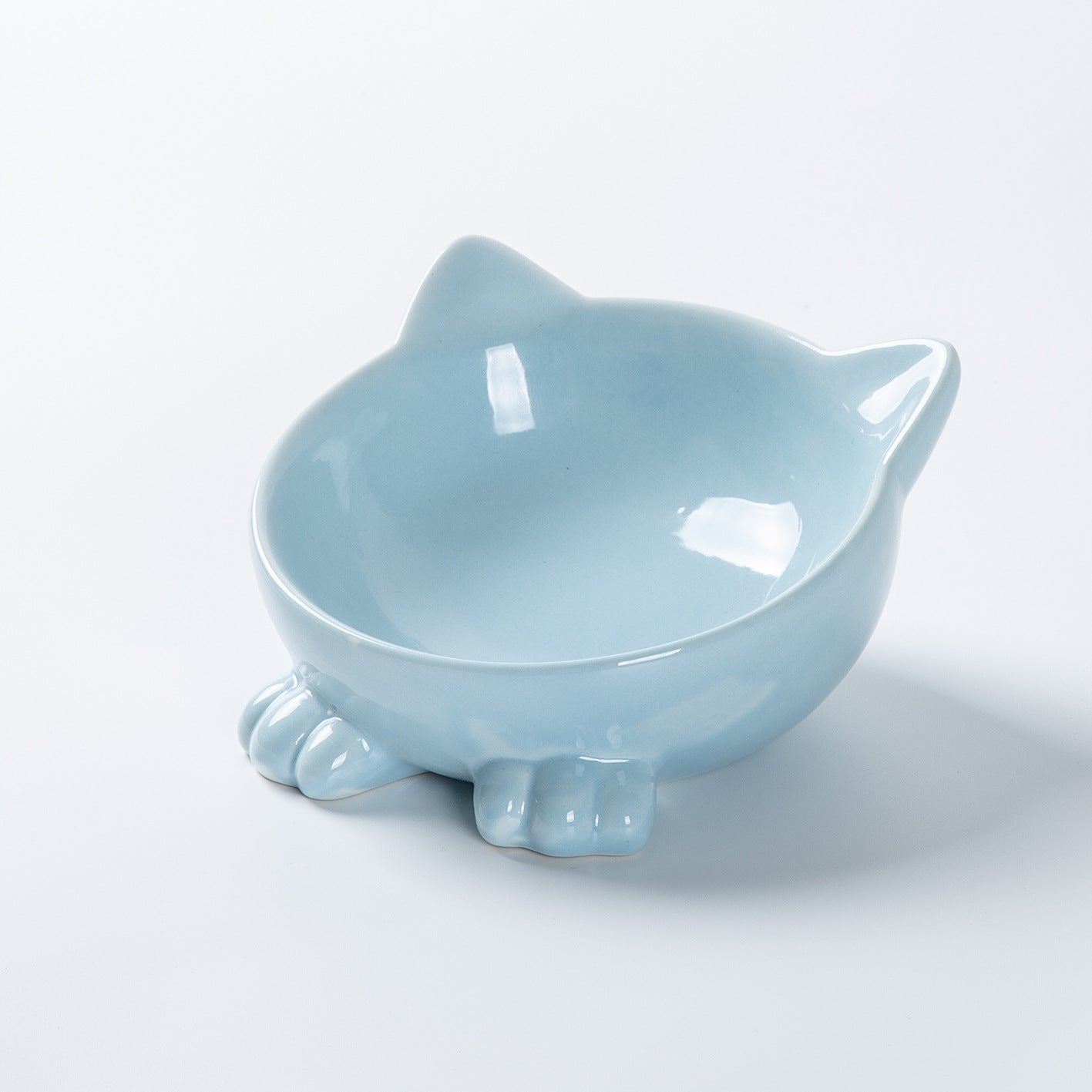 Cat bowl ceramic animal easy to clean cute ceramic pet food bowl